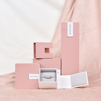 Boîte à bijoux économique multifonctionnelle pour bracelets, boucles d'oreilles, colliers et bagues, en carton personnalisé avec tiroir et doublure en velours