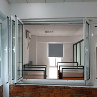 Fenêtre pliante en verre à ouverture horizontale en alliage d'aluminium à profil mince moderne, insonorisée, résistante aux ouragans, tailles personnalisées