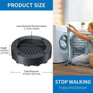 Patins anti-vibrations robustes et écologiques pour machine à laver et sèche-linge, protection des sols et des pieds de meubles, lot de 4 réglables - Product Image 3