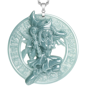 Colgante de Jadeíta Natural con Forma de Calabaza, Estilo Anime, Color Azul Agua, para Jugadores de Rol, Estilo Hielo, para Chicas - Product Image 1