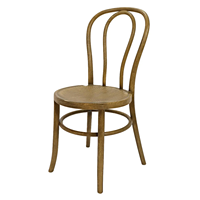 Chaises de restaurant et d'hôtel en bois massif noyer foncé, style Thonet, avec assise en rotin naturel tressé