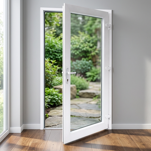 ประตูบานเปิดกระจก UPVC ยี่ห้อ HOFFEN ขนาด 81x205 ซม. กันเสียง กันน้ำ ป้องกันความร้อน ดีไซน์ทันสมัย ใช้งานภายนอกอาคาร เหมาะสำหรับอพาร์ทเม้นท์ - Product Image 2