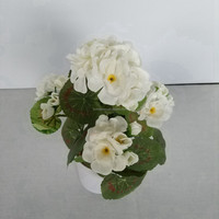 Petit bonsaï artificiel, centre de table, fleurs de bégonia blanches en soie, plantes en pot, 33 cm, décoration de Noël pour la maison