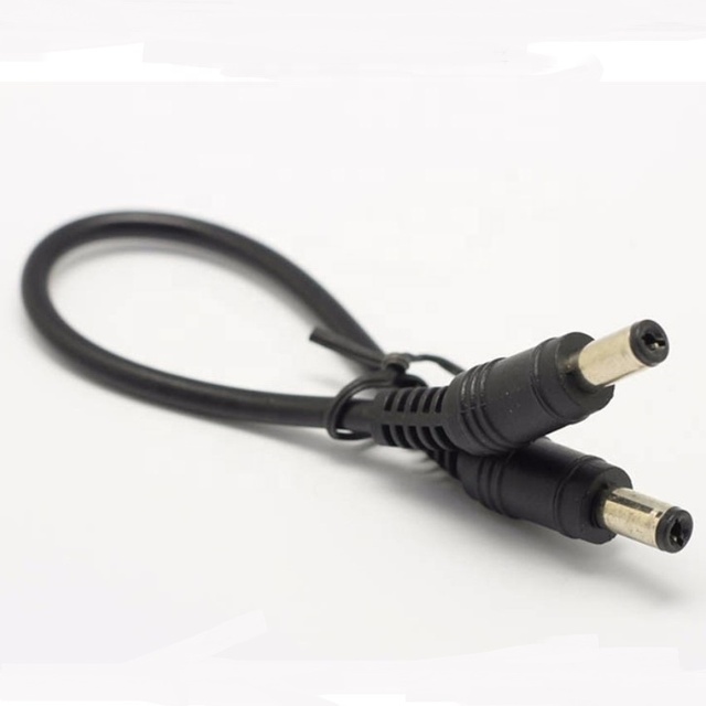 1m Black 5.5x2.5 Male to 5.5*2.5mm Male Dc Power Jack Cable 2C*18AWG