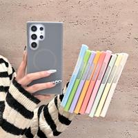 Étui de téléphone portable magnétique sans fil en silicone liquide coloré pour Samsung S26 ultra S25 S24, coque arrière protectrice
