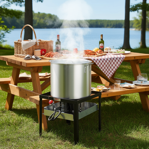 Olla de cocina para exteriores Vevor de 60 Qt de acero inoxidable con colador para cocinar mariscos, cangrejos y langostas. - Product Image 2