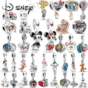 925 Silver Fairy Tale Character Charm Beads Mickey and Minnie pendant Fit Pandoraers Bracelet Beautiful Diy Jewelry gift Making