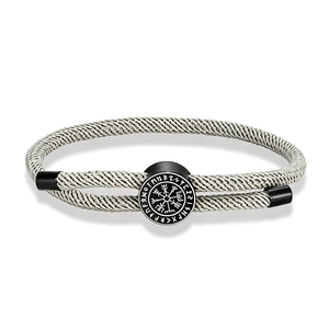 Bracelet en corde de nylon multicolore réglable style milanais avec breloque rune viking, bijou unisexe fait main en corde de nylon tressée - Product Image 5