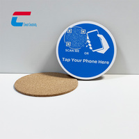 Posavasos NFC de Corcho y Madera Personalizados, Redondos y Cuadrados, NTAG213 215 216, para Menú Digital