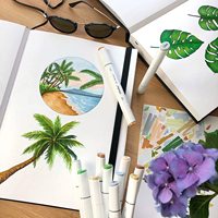 Marqueurs d'art à alcool Ohuhu, 40 couleurs, double pointe, surligneur, marqueurs de croquis pour le dessin, l'esquisse, la coloration pour adultes