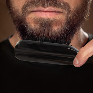 Brocha de afeitar para peluquería, peine para bigote para hombres, peines de peluquero desenredantes, cepillo profesional para barba con mango de madera de cerdas suaves - Product Image 5