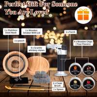 Kit de fumage pour cocktails au whisky Premium 4 Favors avec torche et coffret cadeau en bois pour homme, idéal pour gravure laser