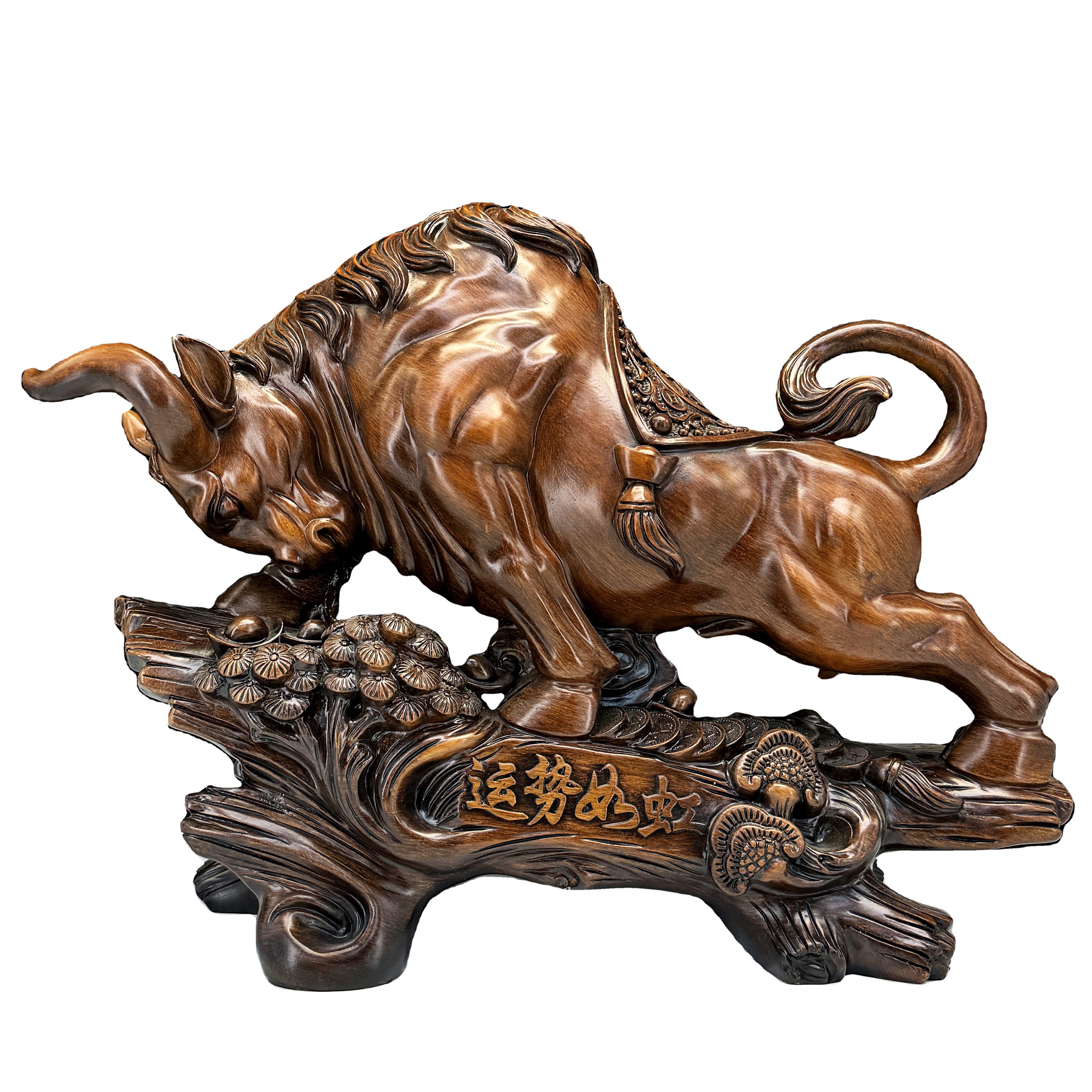 Buy Sculpture Wooden Bull Handmade Mango Wood Craft | Alibaba.com