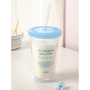 Vintage blu 520 ml tazza di paglia con Logo Design carino per il tè dell'acqua o uso quotidiano per ristoranti e alberghi - Product Image 1