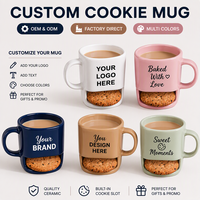 Mug à biscuits personnalisé avec fente intégrée pour biscuits, OEM ODM, plusieurs couleurs, logo, vente en gros, tasse à café en céramique pour cadeaux promotionnels