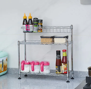 Mini estantería ajustable <span class=keywords><strong>de</strong></span> alambre <span class=keywords><strong>de</strong></span> acero al carbono, estante <span class=keywords><strong>de</strong></span> almacenamiento plegable recién llegado para placa, soporte <span class=keywords><strong>de</strong></span> almacenamiento <span class=keywords><strong>de</strong></span> cocina para el hogar, montaje - Product Image 4