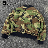 Blouson Bomber Court Matelassé en Twill de Coton Délavé Camouflage Style Vintage Distressed LARSUR – Fabrication Personnalisée