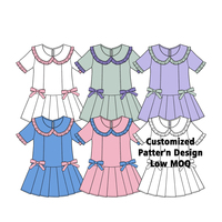 Robe de yoga pour filles, col en dentelle, nœud papillon, short intégré, décontractée pour l'école et l'extérieur, petite série personnalisée