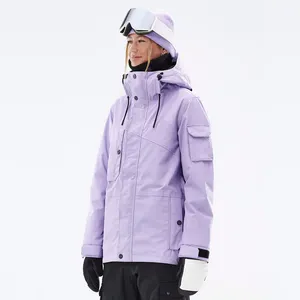 AMW定制长冬季男女通用高领连帽防雨防风战术软壳防水迷彩滑雪板滑雪夹克