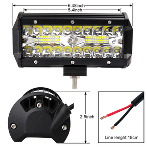 Barre de travail <span class=keywords><strong>LED</strong></span> tout-terrain JHS 12-24V, projecteur <span class=keywords><strong>triple</strong></span> rangée, faisceau combiné spot et large, 7 pouces 120W pour camion, SUV, VTT, 4x4 - Product Image 3