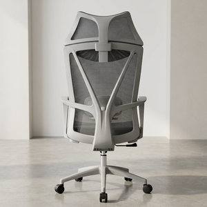 Sedia da Ufficio Ergonomica Moderna di Lusso con Schienale Alto, Altezza Regolabile, Ampio Poggiatesta Integrato, in Rete Grigio Scuro per Casa e Ufficio - Product Image 3