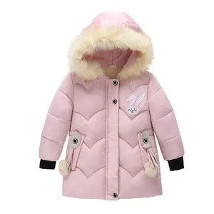 New Design Winter Cute Kids Jacket Rabbit Hooded thick warm Baby Girls' Coat