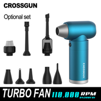 Mini souffleur d'air portable industriel bleu rechargeable DIY, ventilateur turbo haute performance, moteur sans balais, en aluminium, multifonctionnel pour voiture
