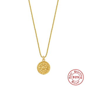 Collar de Plata de Ley S925 con Baño de Oro de 18K, Diseño de Girasol, Estilo Lujoso y Versátil, Venta al Por Mayor - Product Image 4