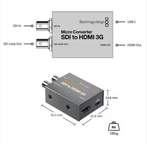 Mini 3G SDI video Micro chuyển đổi với USB Power HDM1 Switcher phát sóng Cáp 3G 12g HDM1 SDI 4G mạng tương thích - Product Image 5