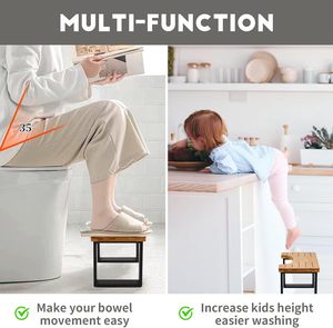 Dual Anti Slip Design Bamboo <b>Toilet</b> <b>Portable</b> Squatting Pan for Adults and Children Bathroom Stool with Stain Resistance - Product Image 6