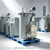 Transformateur de distribution monophasé immergé dans l'huile Shenmeng ZBSVR 100 kVA AC, monté sur poteau, en cuivre, SVC, 10 kV, automatique sous charge