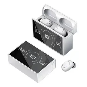 최고 판매 T5 이어폰 터치 컨트롤 LED 디지털 디스플레이 방수 소음 차단 마이크 전원 은행 헤드폰