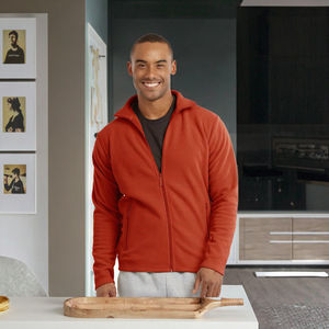 Otoño Invierno Unisex 220 Gramos Lona de alta calidad Sólido Cremallera completa Cuello mandarín Logotipo personalizado Chaqueta con cremallera frontal - Product Image 2