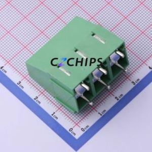 DB116A-10.16-3P-GN-P Screw Terminal Block P=10.16mm Connector ( Construction: 1x3P )( Pitch: 10.16mm )( Color: Green ) - Product Image 2