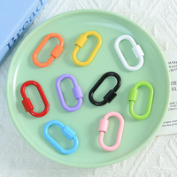 Porte-clés mousqueton ovale en alliage de zinc émaillé personnalisable DIY avec anneau rotatif à vis, support de clés en métal, cadeau d'extérieur, vente en gros en vrac