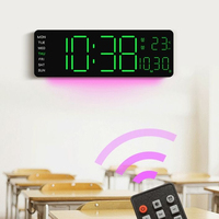 Réveil numérique électronique RGB avec télécommande, multifonctionnel, veilleuse, décoration d'intérieur