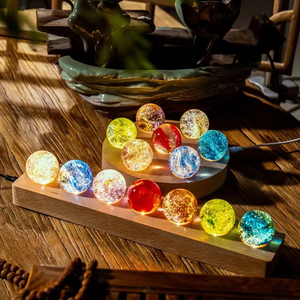 Cheap Wholesale K9 Crystal Colorful Glazed Dragon Beads Custom Crystal Ball Ornaments with Led Base