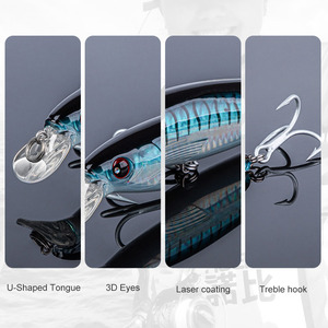 NOEBY Pesca Flottant Appâts Basse Peu Profonde Minnow Leurre Appâts Artificiels D'eau Salée Wobbler Leurre - Product Image 6