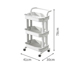 Étagère de rangement multifonctionnelle en plastique avec roulettes pour la cuisine Étagère polyvalente pour la cuisine salle de bain buanderie - Product Image 3