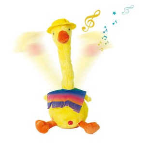 Pato de Peluche Eléctrico Musical Bailarín Amarillo con Grabación y Repetición, con 60 Canciones y Luces, Regalo para Bebés y Niños - Product Image 1