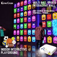 Jeux de mur interactifs multijoueurs AR, 20 modes de jeu, projecteur d'intérieur de 5300 lumens pour salle de jeux, parc d'attractions
