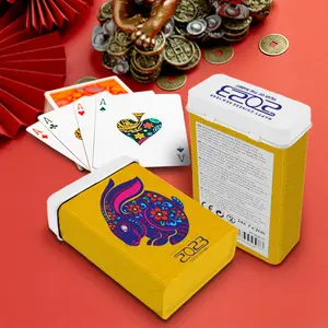 个性化扑克牌锡盒纸游戏扑克牌矩形罐，适用于带印刷的大牌