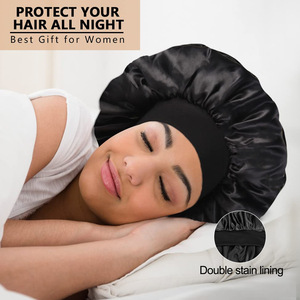 Gorro de <span class=keywords><strong>Ducha</strong></span> SOLPOP, Estilo Europeo Americano, Popular, Elástico, Doble Capa, Satinado, Unisex, para Todas las Temporadas, 100% Poliéster - Product Image 4