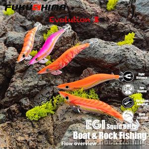 FUKUSHIMA 3.5 21G EGI JIGS Laser verre brisé Flash nuit lueur son en bois crevettes leurre poisson calmar appât - Product Image 1