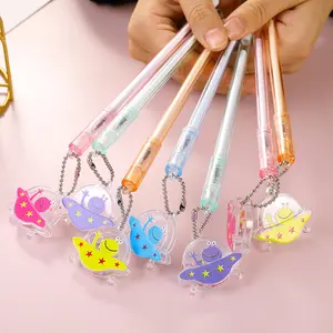 Offres Spéciales pendentif Unique en forme d'ovni et de grenouille, stylo Gel d'écriture créative drôle pour enfants