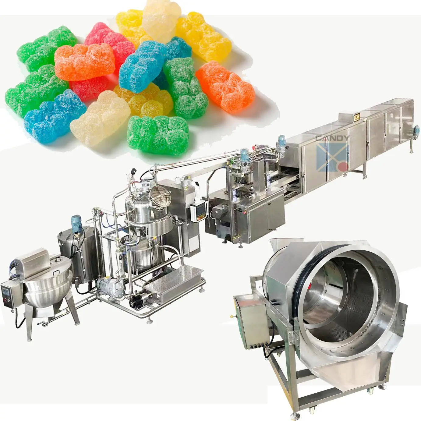 SGDQ150 Factory price free engineer installation vitamin gummy bear machine soft candy making line for sale