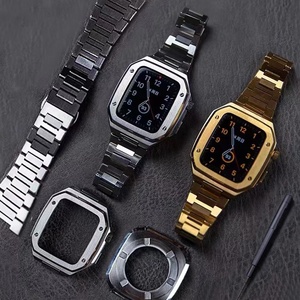 Funda <span class=keywords><strong>de</strong></span> armadura <span class=keywords><strong>de</strong></span> acero inoxidable para <span class=keywords><strong>Apple</strong></span> <span class=keywords><strong>Watch</strong></span>, correa <span class=keywords><strong>de</strong></span> Metal <span class=keywords><strong>de</strong></span> 44mm y 45mm para iWatch Series <span class=keywords><strong>7</strong></span>, 6 SE, parachoques <span class=keywords><strong>de</strong></span> Metal modificado - Product Image 2