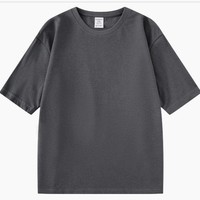 Kaos T-Shirt Musim Panas Unisex 400g Bahan Katun Murni Double Yarn, Kerah O, Lengan Pendek, Model Longgar, Bernapas, Tidak Transparan