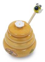 Pot de stockage de miel de ruche de vente chaude Pot de service en céramique de style abeille en porcelaine avec stockage et conteneur de nourriture