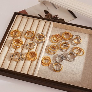 European American Style Titanium Steel <b>Rings</b> Geometric Stackable 18k Gold Plated Women's Fashion Jewelry Gift - Product Image 2